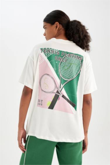 T-Shirt Oversize imprimé à manches courtes et col rond