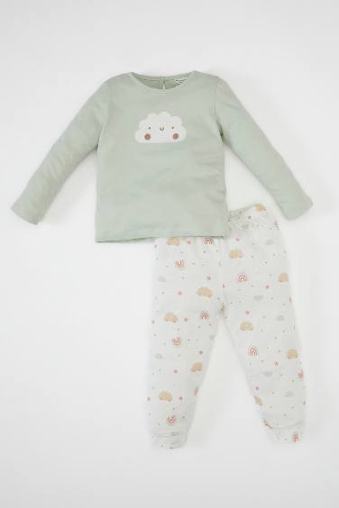 Baby Girl Rainbow Printed 2 Piece Pajama Set