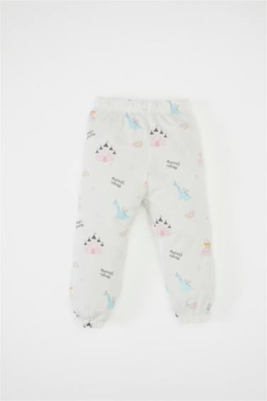 طقم بيجاما بيبي بناتي ممشط قصة عادية - قطعتين