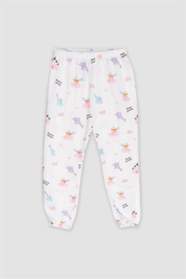 طقم بيجاما بناتي قصة عادية بطبعة ديناصور - قطعتين