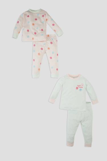 Girl Food Printed Cotton 4 Piece Pajama Set