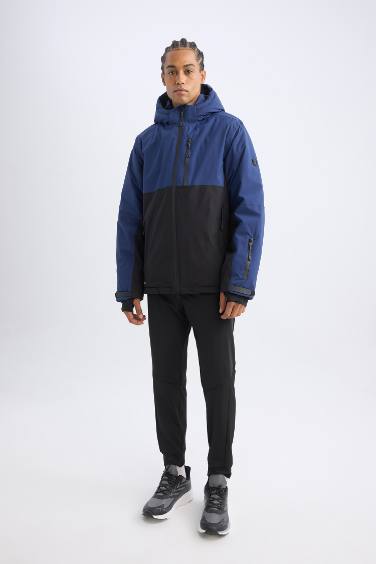 DeFactoFit Hooded Fleece Lined Zippered Waterproof Ski Jacket