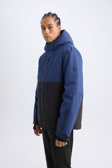 DeFactoFit Hooded Fleece Lined Zippered Waterproof Ski Jacket