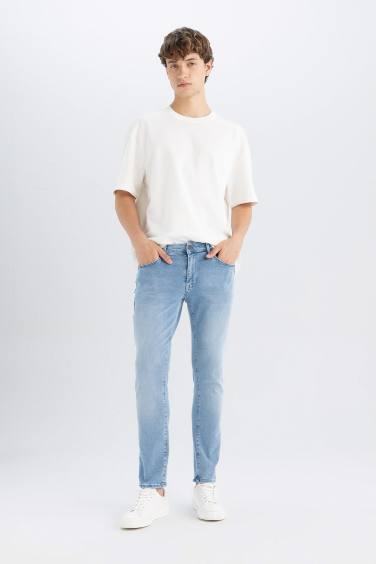 سروال جينز بيدرو سليم فيت بخصر عادي