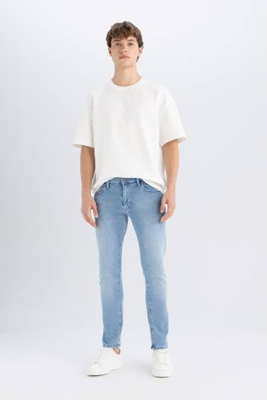 سروال جينز بيدرو سليم فيت بخصر عادي