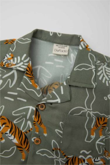 Baby Boy Open Collar Short Sleeve Shirt