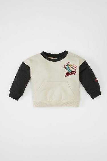 Sweatshirt Col Montant avec Motif Mickey et Minnie de Disney Pour Bébé Garçon