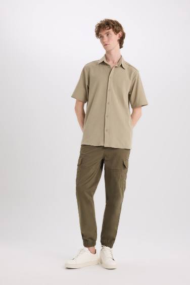 Chemise en coton à manches courtes Coupe régulière