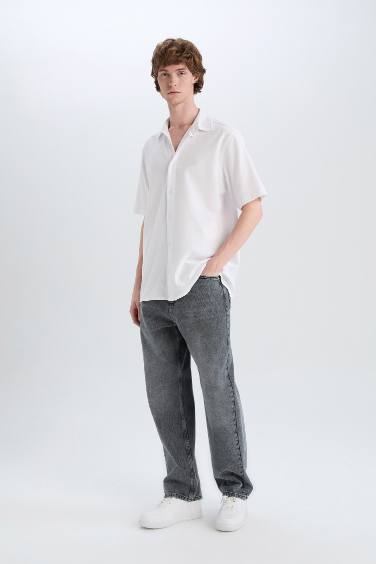 Chemise en coton à manches courtes Coupe régulière