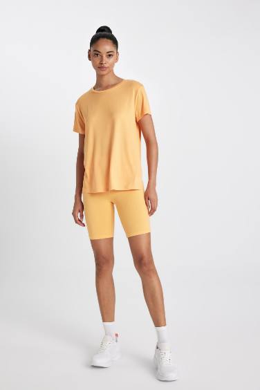 DeFactoFit Standard Fit Crew Neck Sports T-Shirt