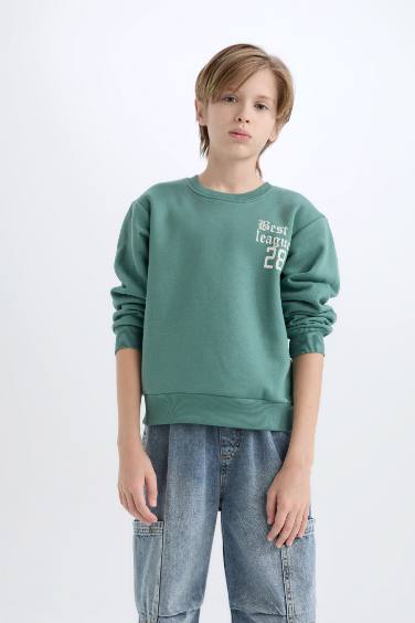 Sweat-shirt Oversize Col rond avec imprimé au dos pour Garçon