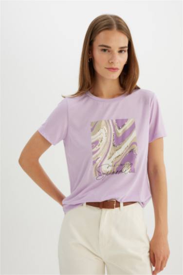 T-Shirt imprimé Coupe Régulière Col Ras Du Cou