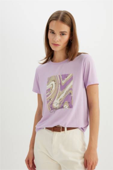 T-Shirt imprimé Coupe Régulière Col Ras Du Cou