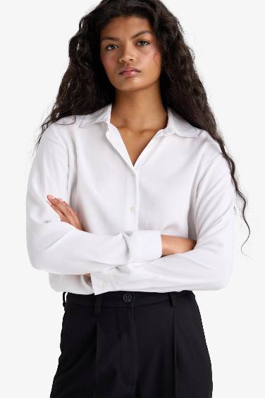 Regular Fit Shirt Collar Long Sleeve Shirt