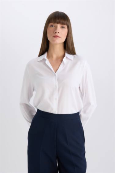 Oversize Fit Shirt Collar Long Sleeve Shirt