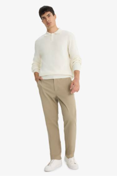 بلوفر تريكو قصة عادية بياقة بولو بأزرار