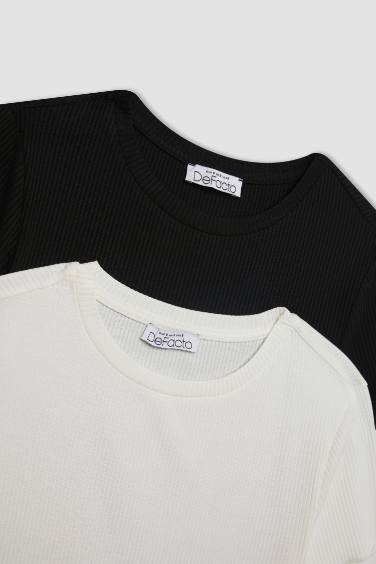 Lot de 2 T-shirts slim basiques à col rond et manches courtes