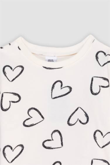 Baby Girl Heart Patterned 2 Piece Set