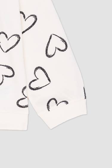 Baby Girl Heart Patterned 2 Piece Set