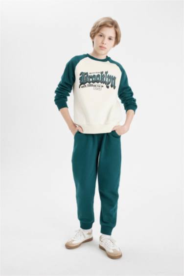 Boy Printed Sweatshirt Sweatpants 2 Piece Set