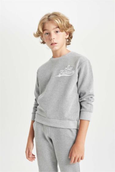 Boy Printed Sweatshirt Sweatpants 2 Piece Set