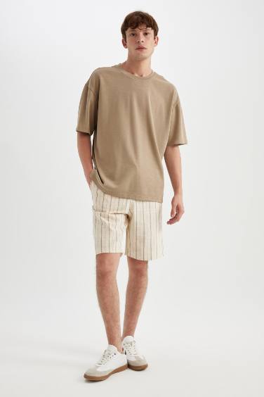 Regular Fit Linen Look Bermuda