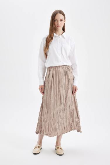 A-line Satin Maxi Skirt