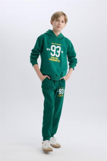 Boy Printed Waist Tie Elastic Leg Pocket Jogger Sweatpants