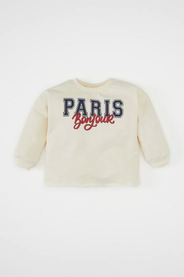 Baby Girl Crew Neck Printed Sweatshirt