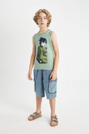 Boy Crew Neck Printed Sleeveless T-Shirt