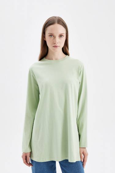 Regular Fit Cotton Long Sleeve Tunic