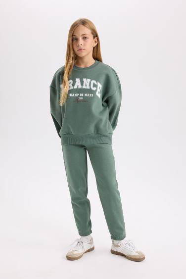 Girl Printed Sweatshirt Sweatpants 2 Piece Set