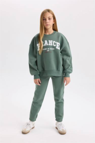 Girl Printed Sweatshirt Sweatpants 2 Piece Set