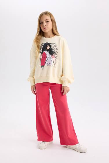 طقم بناتي سويت شيرت وسويت بانتس - قطعتين