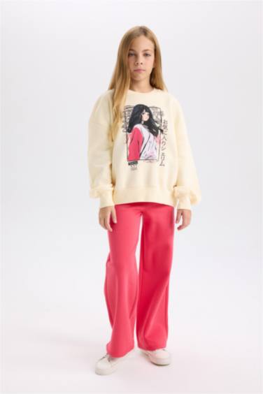 طقم بناتي سويت شيرت وسويت بانتس - قطعتين