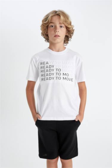 تي شيرت اولادي نص ردن مطبوع قصة عادية بياخة مستديرة