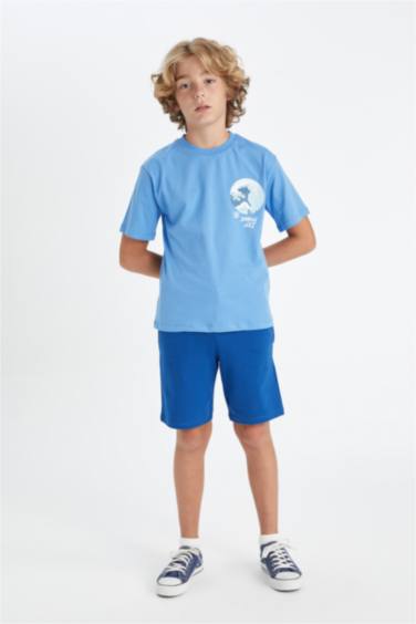 تيشيرت ولادي نص ردن مطبوع قصة عادية