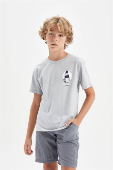 Boy Crew Neck Printed Short Sleeve T-Shirt