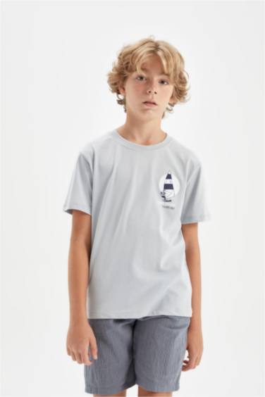 Boy Crew Neck Printed Short Sleeve T-Shirt