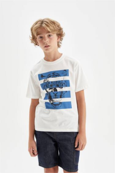 Boy Crew Neck Printed Short Sleeve T-Shirt