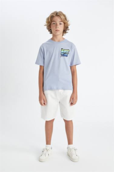 T-Shirt À Manches Courtes Imprimé à Col Rond pour Garçon