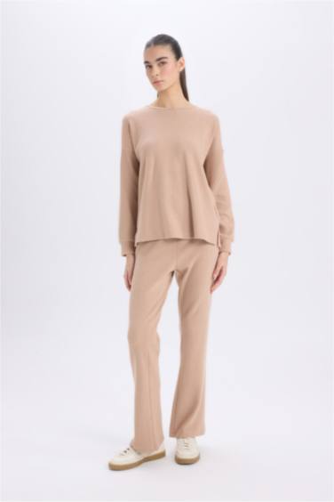 Regular Fit Basic Top Bottom 2 Piece Pajama Set