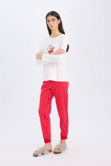 Aristocats Pijama Takım Uzun Kollu Üst Beli Lastikli Desenli Alt - Fall in Love