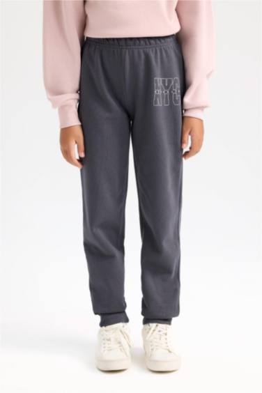 بنطلون بجامة رياضي بناتي جوجر برجل مطاطي