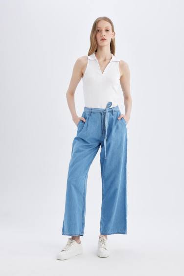 кең аяқ деним Шалбар