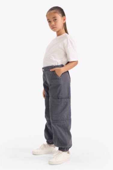 بنطلون كارجو بناتي باراشوت قطن