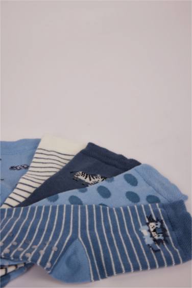 Erkek Bebek Kaydırmaz Taban 5'li Pamuklu Uzun Çorap