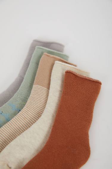 Erkek Bebek Kaydırmaz Taban 5'li Pamuklu Havlu Çorap