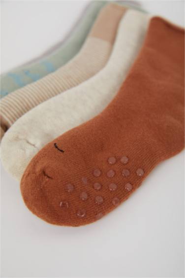 Erkek Bebek Kaydırmaz Taban 5'li Pamuklu Havlu Çorap