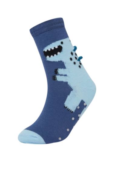 Baby Boy Non Slip Sole 5 Piece Cotton Long Socks